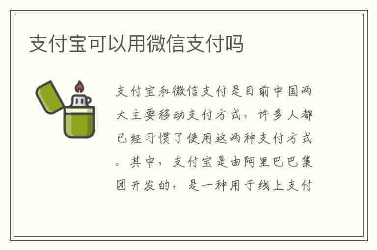 支付宝可以用微信支付吗(淘宝可以用微信支付吗)